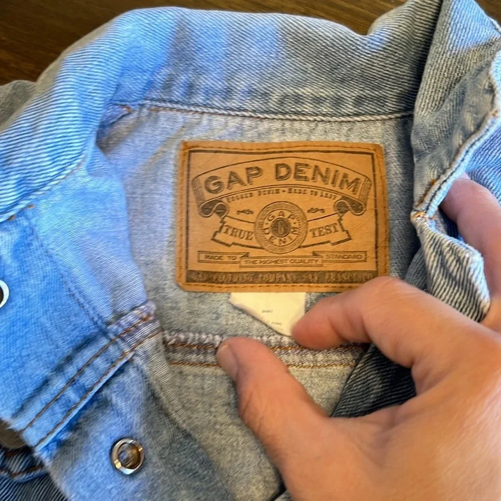 Vintage Baby Gap Light Wash Denim Jacket Jean Snap Button 12 months